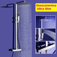 Zestaw Natryskowy Prysznicowy Termostatyczny z Deszczownicą Aquaslim