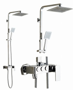 MAXO Zestaw natryskowy z baterią deszczownica ultra slim