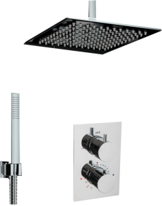 Bateria Natryskowa Prysznicowa Termostatyczna EXEO Deszczownica Ultra Slim 40 cm