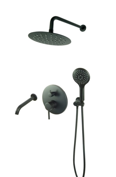 UNO BLACK  podtynkowa bateria natryskowa wannowa 20 CZARNA
