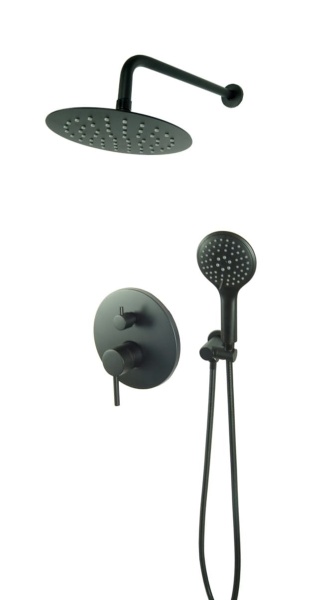 UNO BLACK podtynkowa bateria natryskowa 20 CZARNA