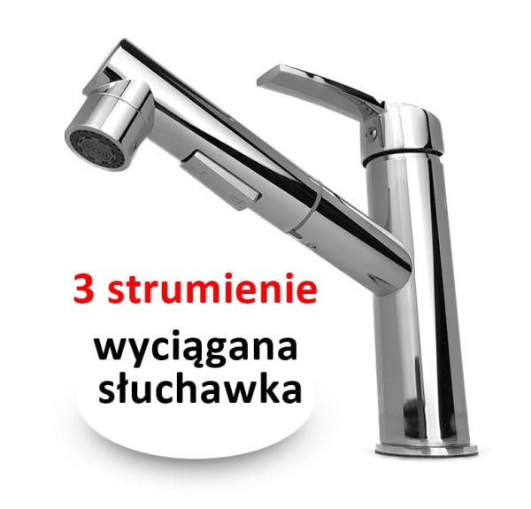 SMART Bateria Umywalkowa z wyciąganą wylewką CHROM