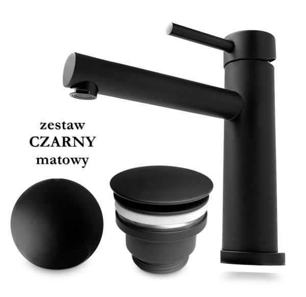 UNO II bateria umywalkowa + korek CZARNA