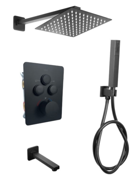 EXEO 3 BLACK termostatyczna bateria podtynkowa 40