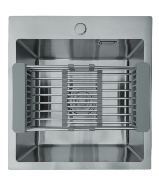 Zlewozmywak stalowy STELLMAN 4550 Inox + Koszyk szary