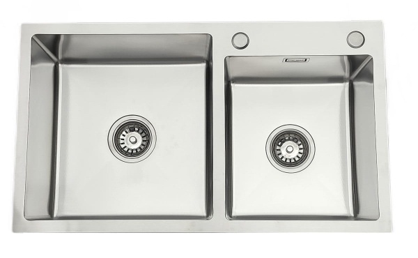 Zlewozmywak stalowy dwu komorowy  STEEL 7845