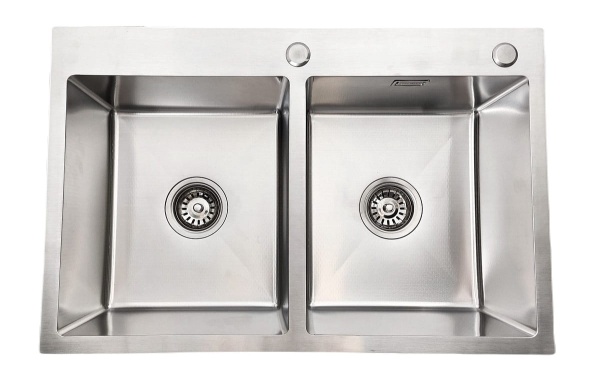 Zlewozmywak stalowy dwukomorowy  STEEL 7549 inox