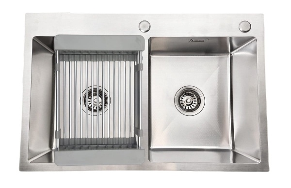 Stalowy zlewozmywak dwukomorowy STEEL 7549 inox STELLMAN