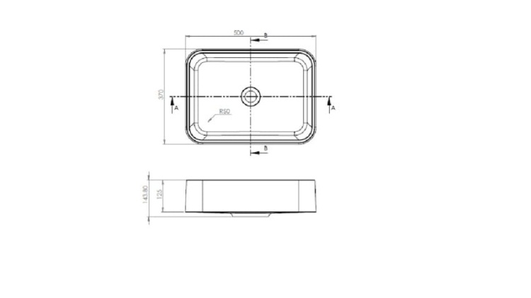 Umywalka nablatowa CRES 50 Jasny beż
