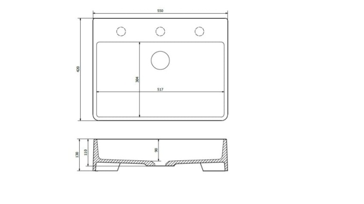 Umywalka SILBA 55 Czarny
