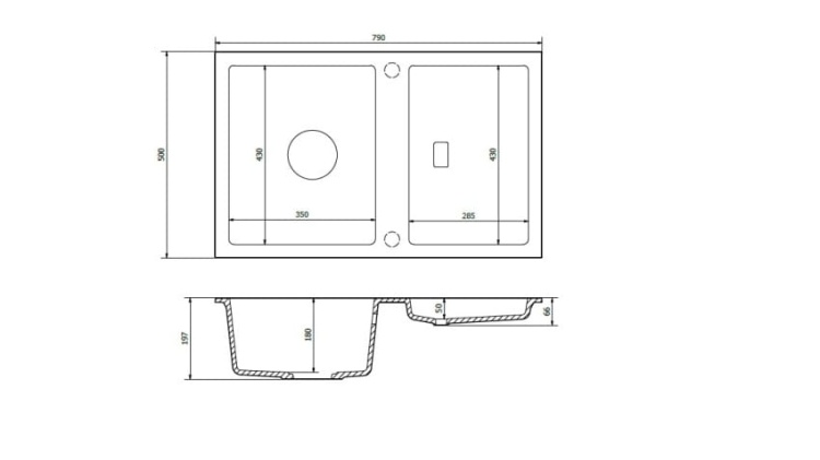 Zlewozmywak granitowy SLIDE 40 Czarny