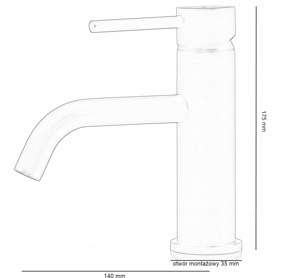 Bateria umywalkowa — rysunek techniczny