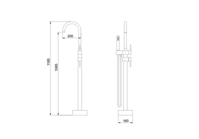zestaw UNO BLACK bateria wannowa stojąca + nablatowa CZARNA