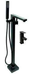 Zestaw Bateria wannowa wolnostojąca LEMOR + Bateria umywalkowa QATRO - BLACK