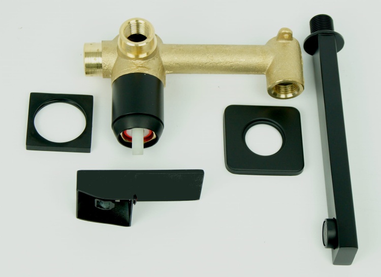 Bateria umywalkowa QATRO czarna podtynkowa