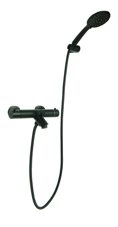UNO BLACK termostatyczna bateria wannowa natryskowa prysznicowa CZARNA
