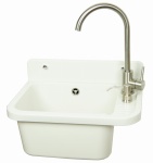 Komora gospodarcza VIGO biała z baterią LUGA i dozownikiem INOX