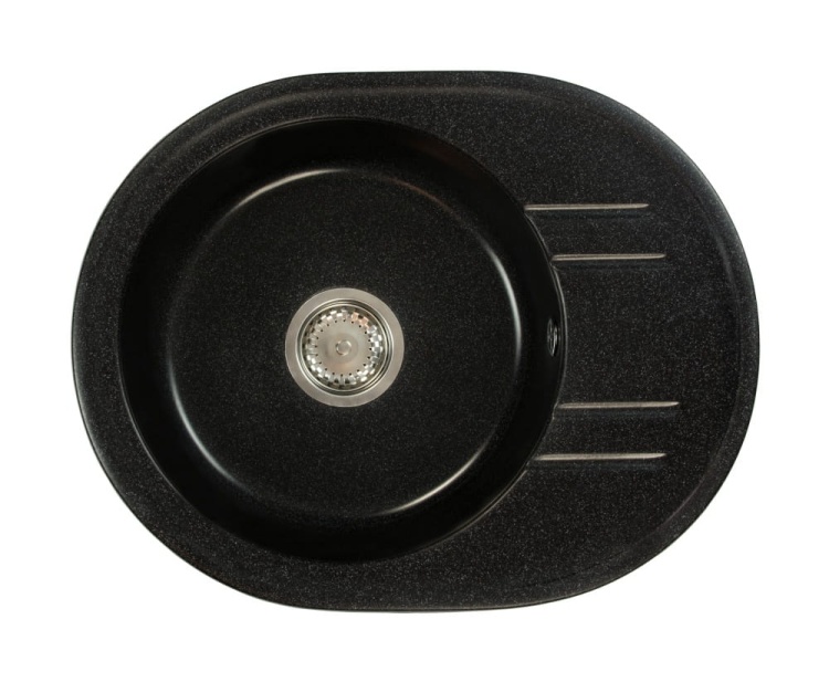 Zlewozmywak granitowy BELLA Czarny nakrapiany
