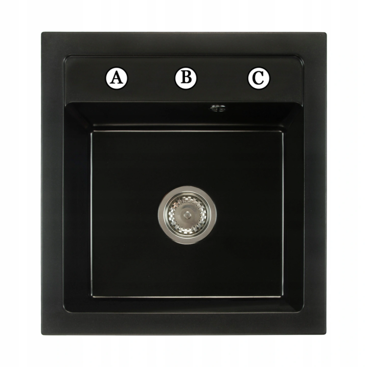 Zlewozmywak granitowy BIG DON Czarny nakrapiany