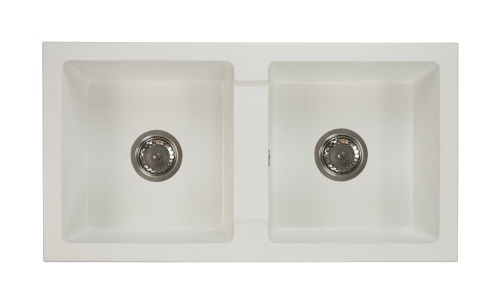 Zlewozmywak granitowy BORYS biały