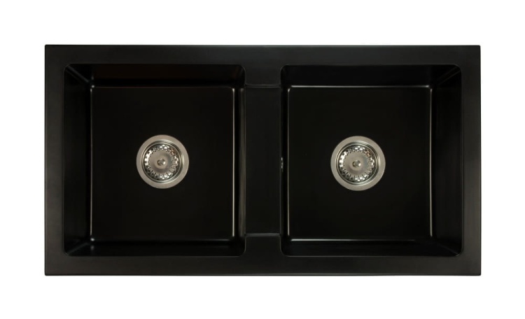 Zlewozmywak granitowy BORYS czarny mat