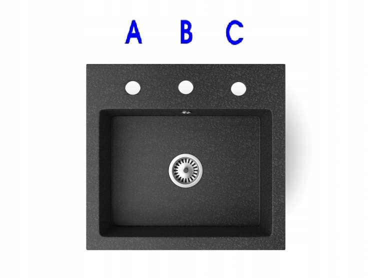 Zlewozmywak granitowy DON czarny mat