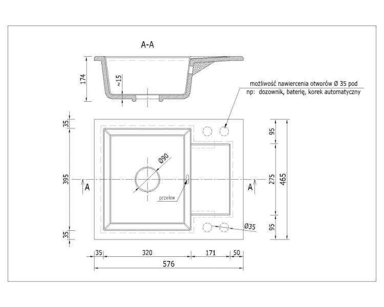 Zlewozmywak granitowy DONZO czarny mat