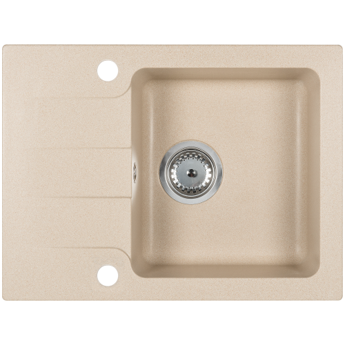 Zlewozmywak Granitowy COAST 25 beż z baterią stal