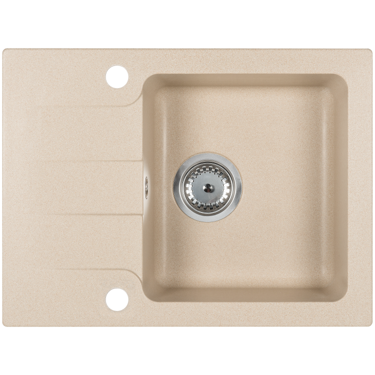Zlewozmywak Granitowy COAST 25 beż z baterią stal