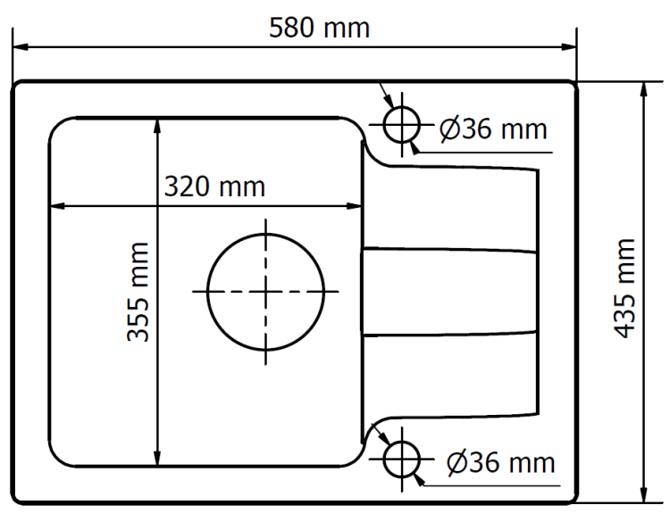 Zlewozmywak Granitowy COAST 25 czarny nakrapiany z baterią czarną