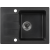 Zlewozmywak Granitowy COAST 25 czarny nakrapiany z baterią stal