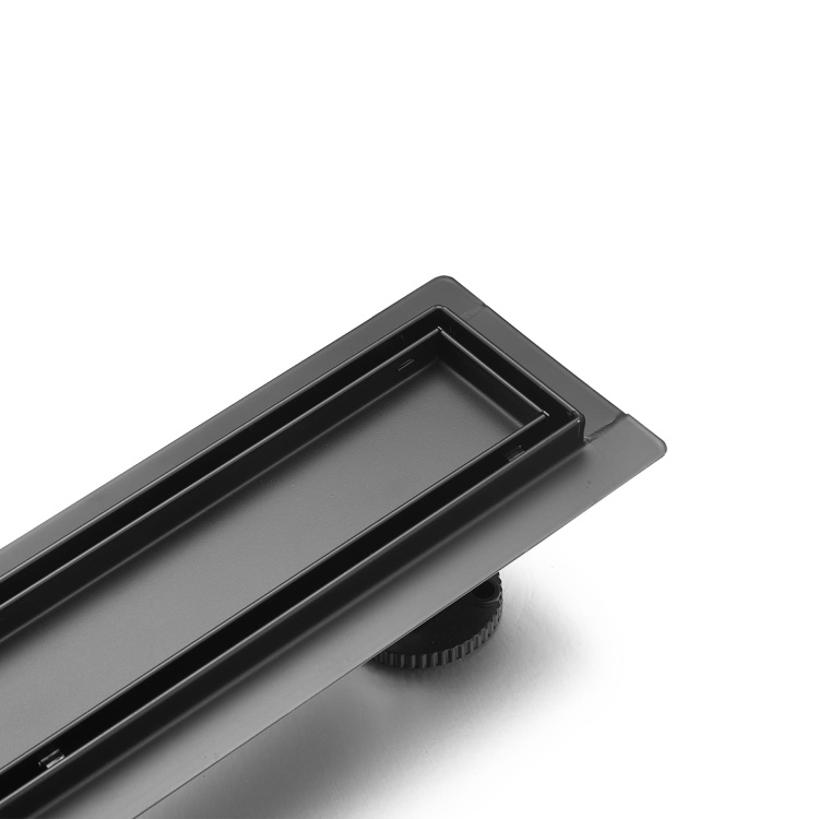 Odpływ liniowy brodzikowy prysznicowy 600 mm CZARNY