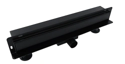 Odpływ liniowy brodzikowy prysznicowy Ścienny 600 mm CZARNY