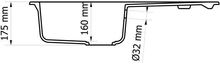 Zlewozmywak Granitowy LAGOON 160 czarny nakrapiany z baterią chrom
