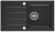 Zlewozmywak Granitowy LAGOON 160 czarny nakrapiany z baterią czarną