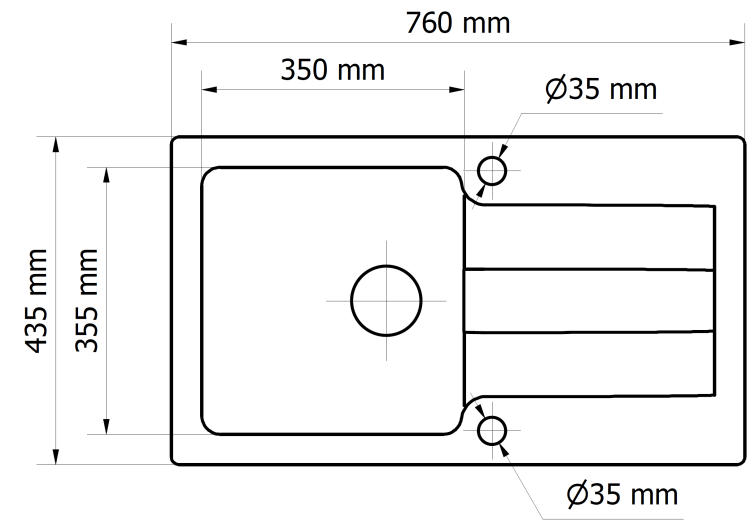 Zlewozmywak Granitowy LAGOON 160 szary z baterią chrom