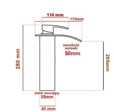Bateria Umywalkowa Kaskadowa Nablatowa LUMO Chrom
