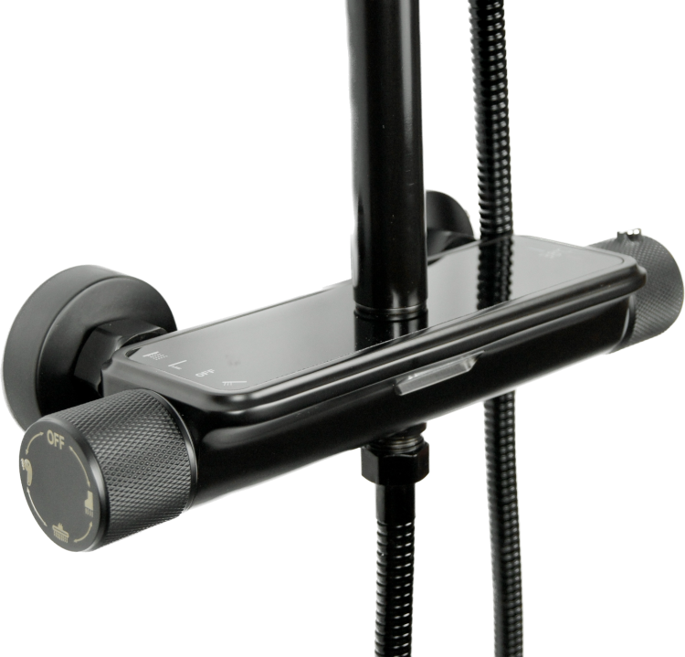 SOFI Bateria termostatyczna natryskowa prysznicowa z deszczownicą CZARNA