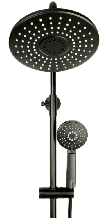 Uno 2.pngaUNO BLACK zestaw bateria prysznicowa natryskową z deszczownicą CZARNY