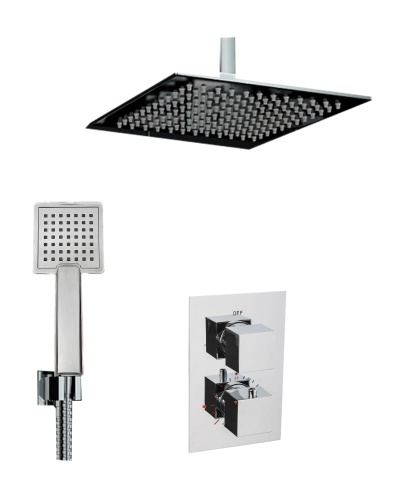 VIVID TR2 podtynkowa Bateria Natryskowa Prysznicowa Termostatyczna Deszczownica Ultra Slim 40 cm