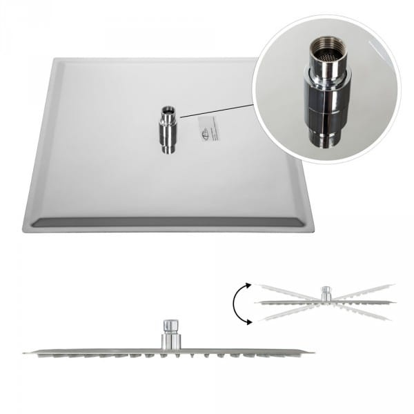 QATRO Bateria Natryskowa Prysznicowa Podtynkowa Deszczownica 40 CZARNA