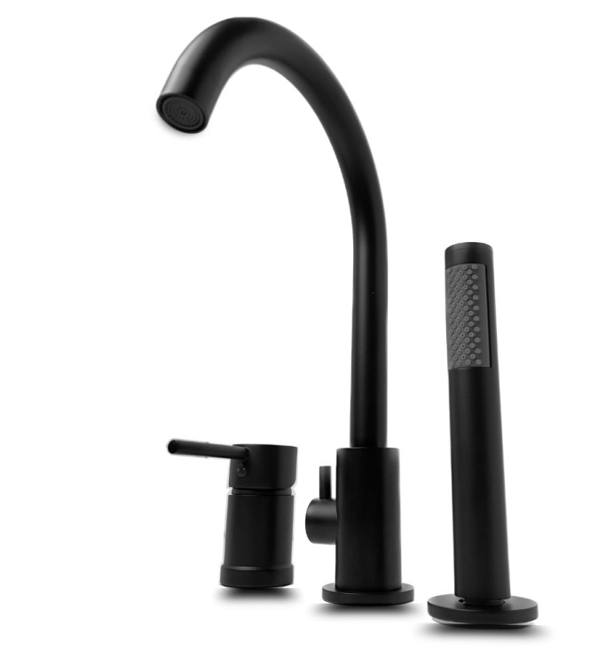 UNO BLACK bateria wannowa 3 otworowa CZARNA