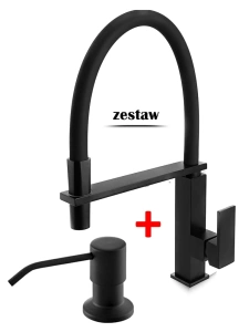 zestaw BONI Bateria kuchenna CZARNA + dozownik