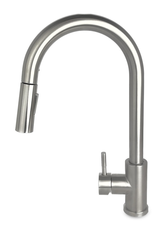 AFINO Bateria kuchenna z wyciąganą wylewką + dozownik INOX