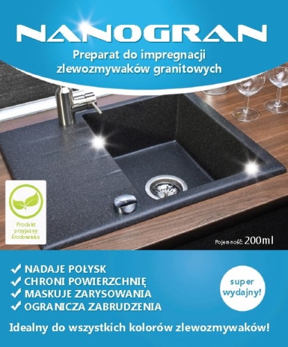 NANOGRAN Impregnat do pielęgnacji zlewozmywaków granitowych