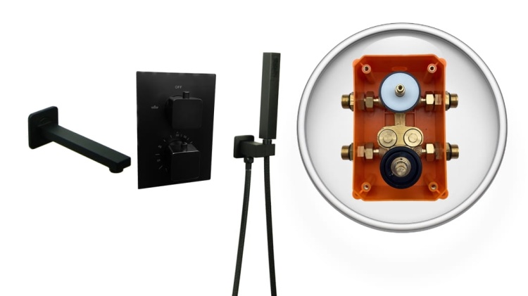 VIVID BLACK TR2 termostatyczna bateria wannowa CZARNA