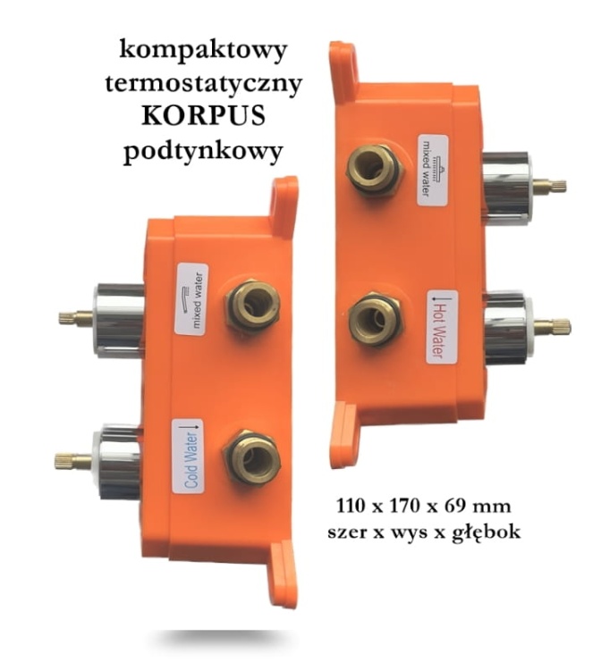 VIVID TR2 podtynkowa Bateria Natryskowa Prysznicowa Termostatyczna Deszczownica Ultra Slim 40 cm