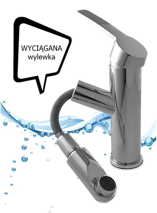 STYLE Bateria Umywalkowa z wyciąganą wylewką CHROM