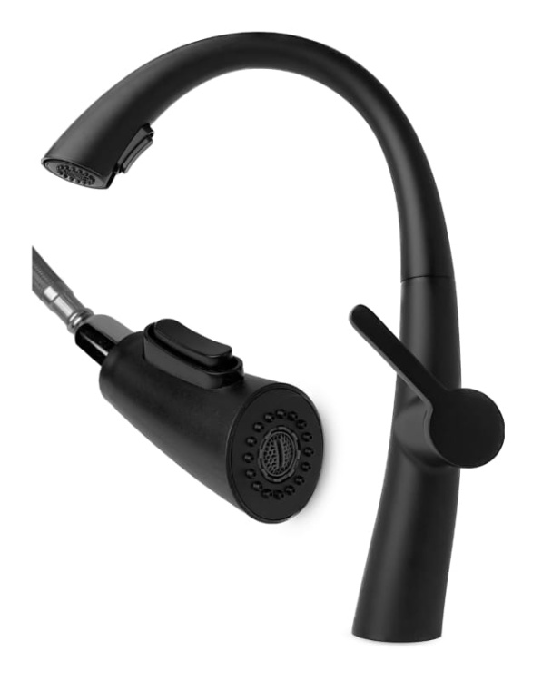 LIVIA kuchenna bateria z wyciąganą słuchawką CZARNA