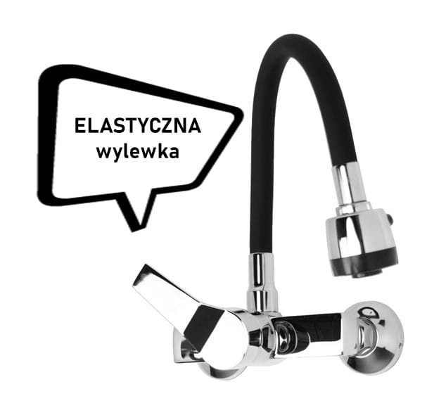 FLEXI Bateria kuchenna ścienna CZARNA / CHROM